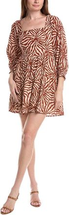 Saltwater Luxe Printed Linen-Blend Mini Dress