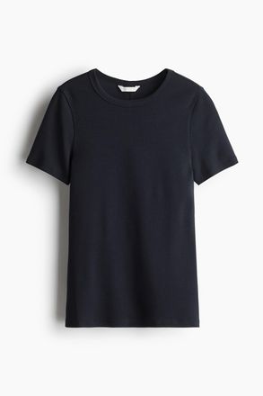 H&M Figurbetontes T-Shirt - Marineblau