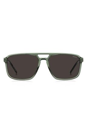 BOSS 58mm Navigator Sunglasses in Green/Grey at Nordstrom