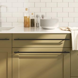 Berkfield Home Cabinet Handles 20 pcs Black 480 mm Stainless Steel