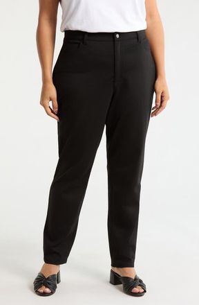 Eileen Fisher High Waist Slim Pants in Black at Nordstrom, Size 1X