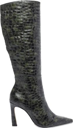 Ángel Alarcón 95mm pointed-toe boots - women - Rubber/Calf Leather/Leather - 37 - Green