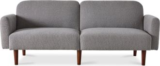 Best Choice Products Curved Convertible Futon, Boucle Fabric Split-Back Sleeper Bed