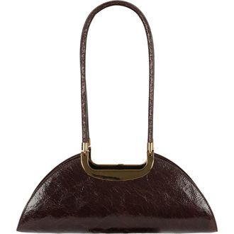 Jeffrey Campbell Retrograde Leather Shoulder Bag in Wine Crackle Gold at Nordstrom