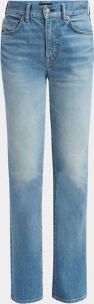 Tom Ford Summer Stone Washed Denim Straight-Leg Pants