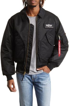 Alpha Industries CWU 45/P Bomber Jacket in Black at Nordstrom, Size Xx-Large