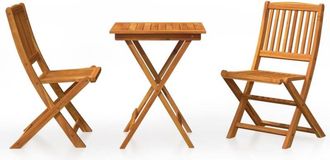 vidaXL 3 Piece Folding Garden Dining Set Solid Acacia Wood Vidaxl