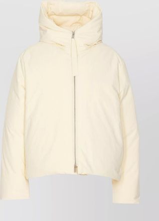 Jil Sander high collar hooded quilted down jacket