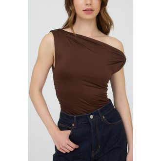 Blu Pepper One-Shoulder Top in Chocolate at Nordstrom Rack, Size Medium