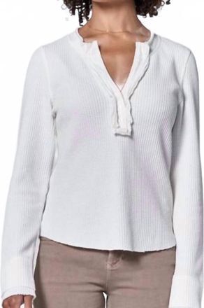 Dear John Denim Luna Fittted Long Sleeve Top In White