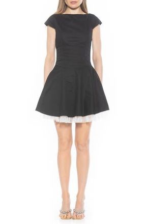 Alexia Admor Aleena Boat Neck Minidress in Black at Nordstrom Rack, Size 12