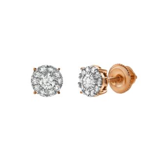 LuvMyJewelry Blazers S 14K Gold Diamond Stud Earrings - 0.25ct