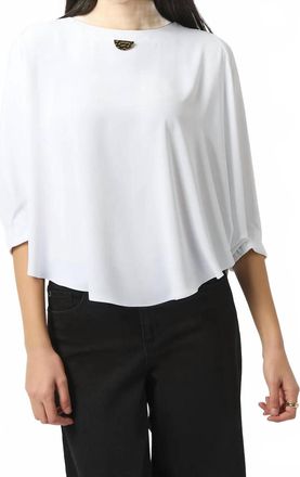 Joseph Ribkoff Soft Twill 3/4 Sleeve Boxy Top In Vanilla