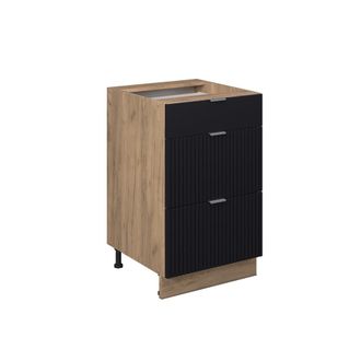 Vicco Mueble Bajo De Cocina Fame-line, Rayas Negras, 50 Cm Sin Encimera