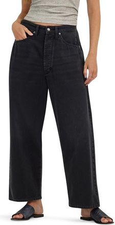 Lee Button Fly High Waist Loose Fit Ankle Jeans in Dark Memory at Nordstrom, Size 24