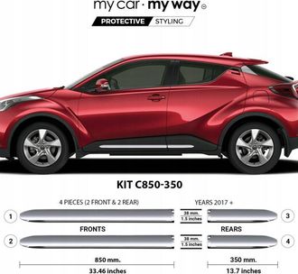 OEM Toyota C-hr Ch-r - Molduras Laterales Cromadas Para Puertas