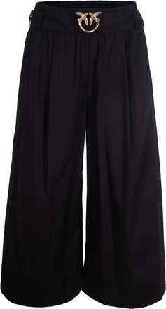 Pinko Bermuda Love Birds - Dames - Wijde Broeken - Zwart - L - Broeken