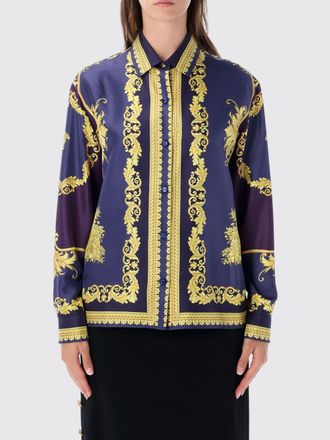 Versace Baroque Print Pure Silk Long-Sleeved Shirt