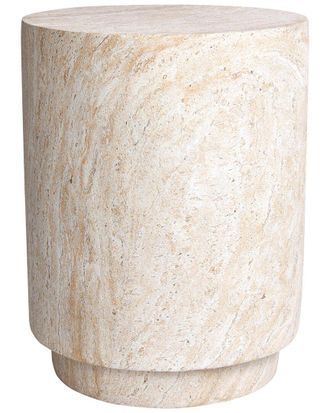 Empire Art Direct Aurora Column Travertine Finish Italian Design Side Table