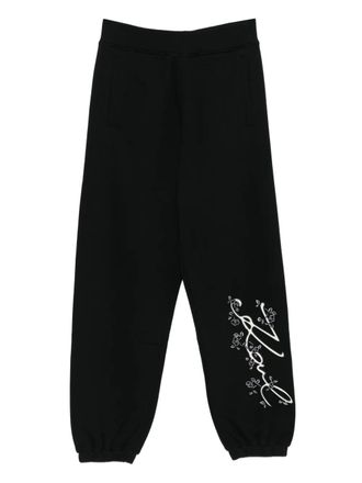 Karl Lagerfeld floral-embroidered sweatpants - Black