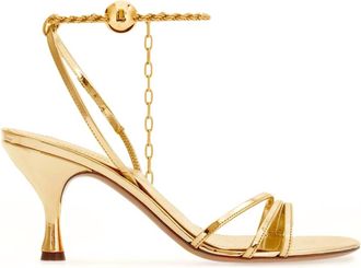 Ferragamo Womens Denise Ankle Chain Sandal In Gold