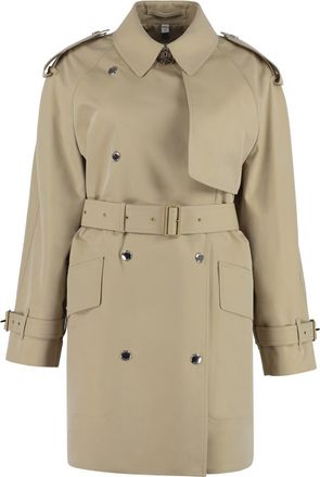 Burberry Beige Solid Shirt Collar Jacket