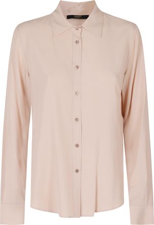 Seventy Powder Pink Classic Collar Extended Back Hem Silk Shirt