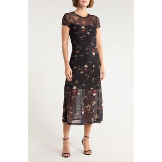 AllSaints Hanna Mesh Dress in Kora Black at Nordstrom Rack, Size 2 Us / 6 Uk