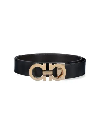 Ferragamo Reversible Gancini Belt - Black