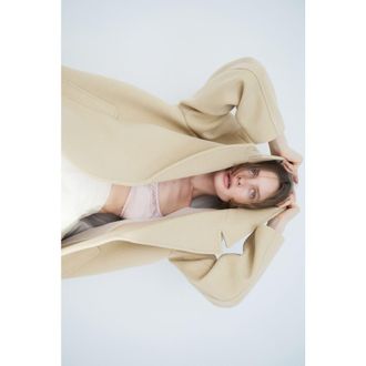 H&M Oversized Wool-blend Coat in Light Yellow at Nordstrom, Size X-Small