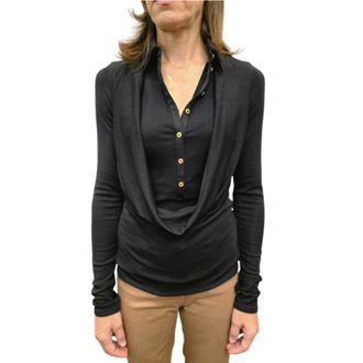 Elisabetta Franchi Dames, Tops, Zwart, Maat: S Wol