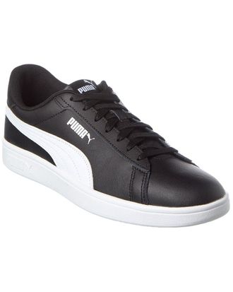 Puma black and white leather shoes on sale