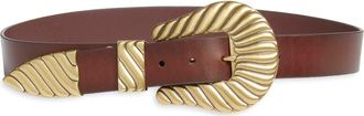 The Great. & Stetson The Big Buckle Leather Belt in Cognac With Brass at Nordstrom, Size Medium