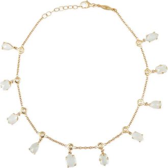 Jacquie Aiche 14kt geelgouden aquamarine shaker enkelbandje