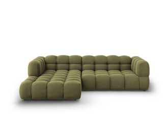 Cosmopolitan Design Sof&aacute; esquinero modular izquierdo 4 plazas de terciopelo verde claro