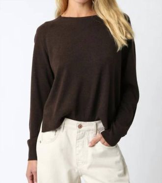 Olivaceous Leann Classic Lightweight Sweater In Dark Brown