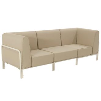 Oviala Conjunto modular de jard&iacute;n bajo para 3 personas beige