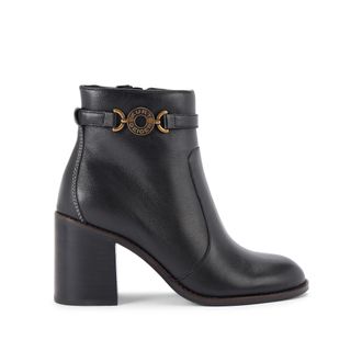 Kurt Geiger Womens Leather Bromley Block Heel Boots - Black - Size UK 8