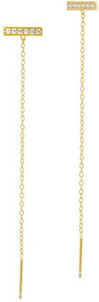 Savvy Cie Jewels Silver Cz Threader Earrings