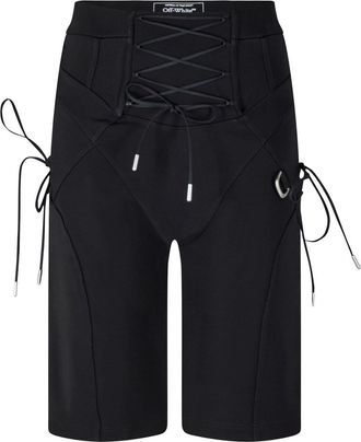 Off-white Womens Off White Active Fitness Athletic Shorts in Black/White - Size 12 UK