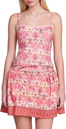 Avec Les Filles Peplum Camisole in Scallop Floral at Nordstrom, Size X-Large