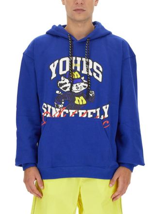 Msgm Blue Graphic Hoodie