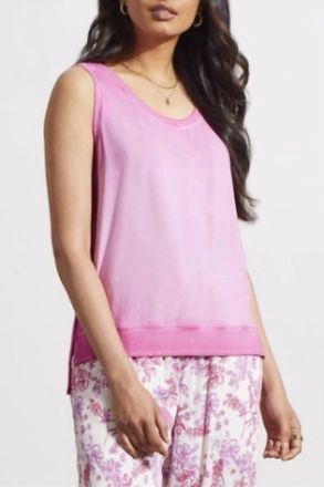 Tribal High-Low Tank Top In Pink