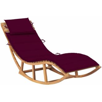 vidaXL Furniture Limited - Tumbona Mecedora Con Coj&iacute;n Madera Maciza De
