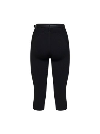 Self Portrait Compact Knit Viscose Capri Pants - Black
