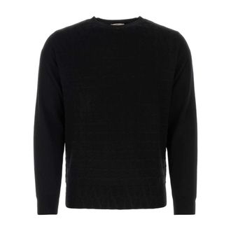 Valentino Garavani Round-neck Knitwear, male, Black, Size: L Wool Sweater