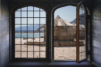 Queence Wandsticker »Hütte« Wandsticker, Wandbild, selbstklebend, 3D, Fenster