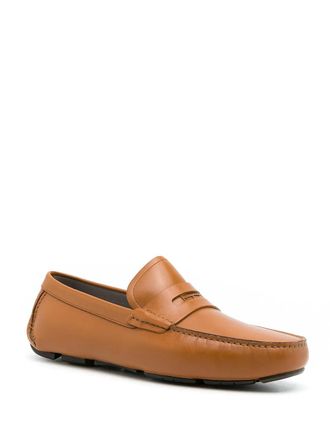 Ferragamo Leather Penny Driving Loafer - Brown