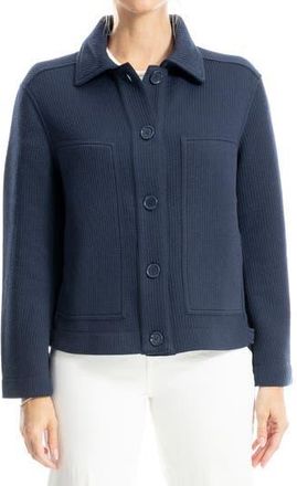 Max Studio Ribbed Crop Shirt Jacket in Dk Navy at Nordstrom Rack, Size X-Small