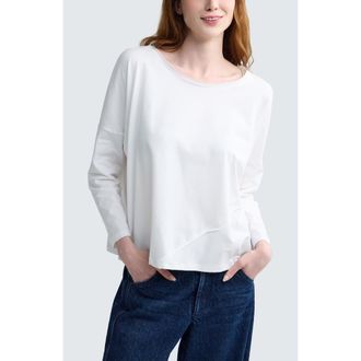 Luukaa D'Celli Cerys Asymmetric Jersey Blouse in Ecru at Nordstrom, Size X-Large/xx-Large